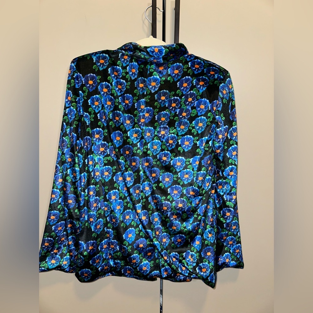 NWT Mixed By Nasrin Floral Blue Blazer Size Small - Picture 3 of 6